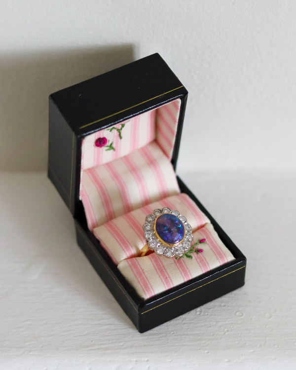 Diamond & Opal Cluster Ring