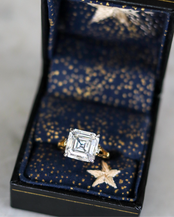 Lab Asscher Diamond set in a Georgian Style