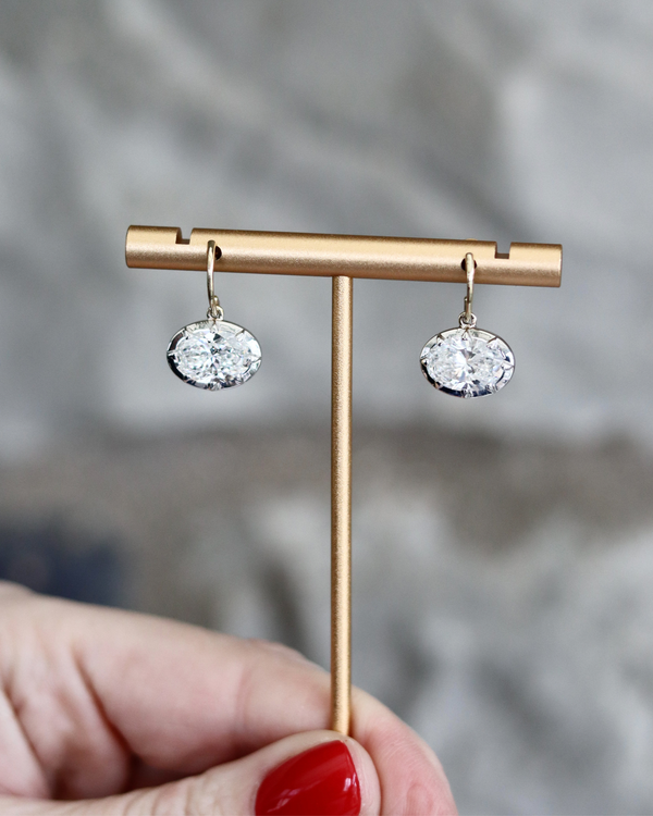 Lab Diamond Oval Stellar Earrings
