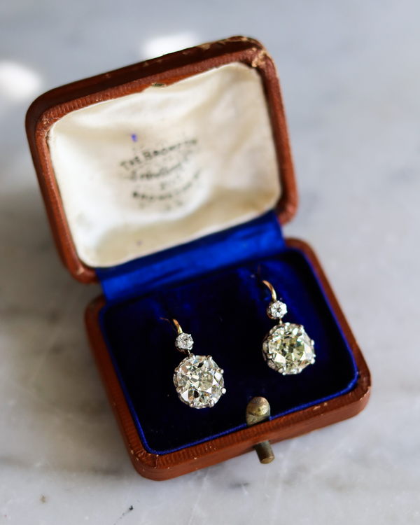 Vintage Old Mine Cut Earrings