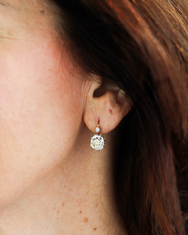 Vintage Old Mine Cut Earrings