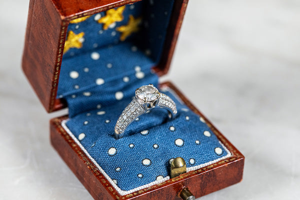 Diamond Solitaire Ring with Diamond Shank set in Platinum