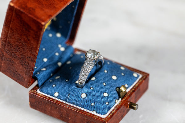 Diamond Solitaire Ring with Diamond Shank set in Platinum