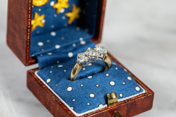 Diamond Trilogy Ring set in 18ct Yellow Gold