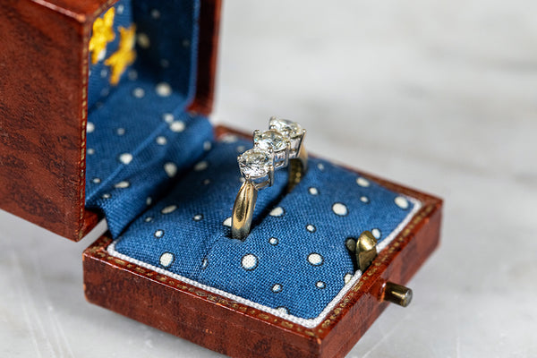 Diamond Trilogy Ring set in 18ct Yellow Gold