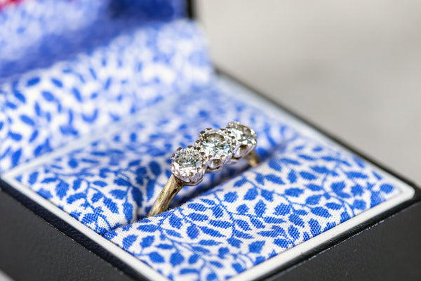 Diamond Trilogy Ring set in 18ct Yellow Gold