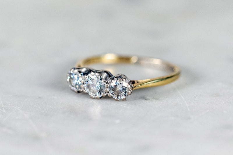 Diamond Trilogy Ring set in 18ct Yellow Gold