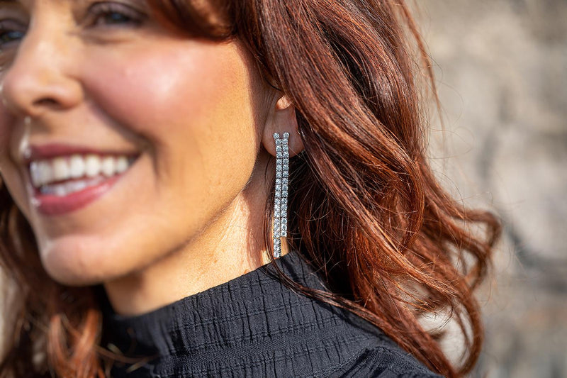 Double Dropper CZ earring