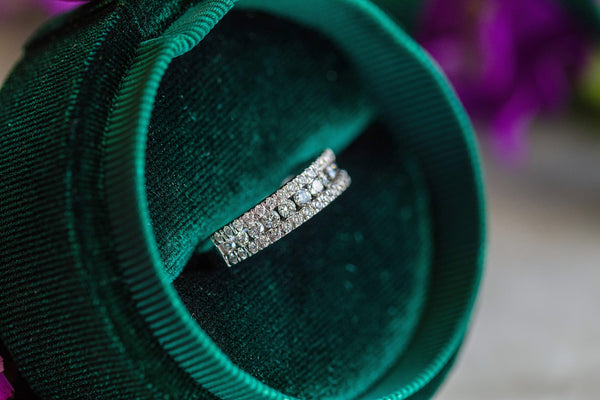 1ct Lab Diamond Half Eternity Band in 18ct white gold