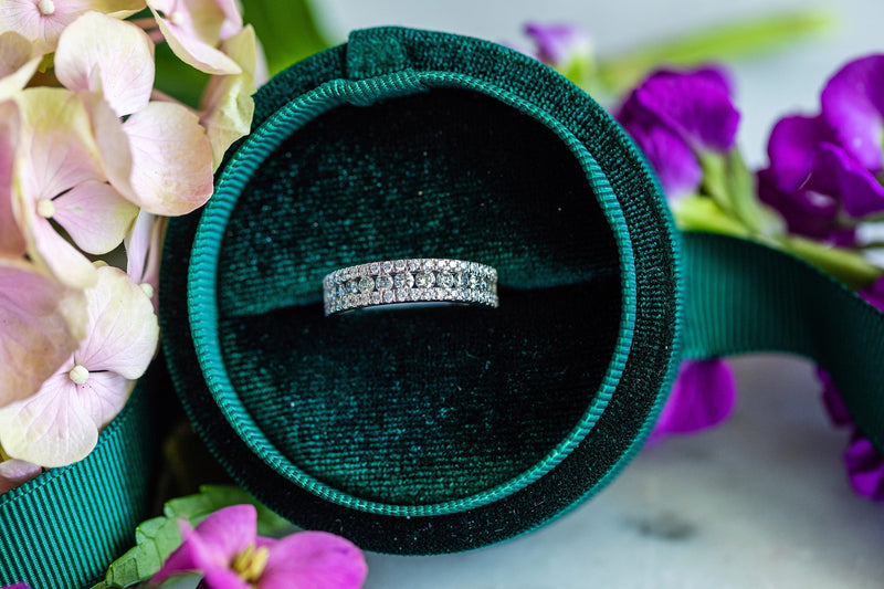 1ct Lab Diamond Half Eternity Band in 18ct white gold
