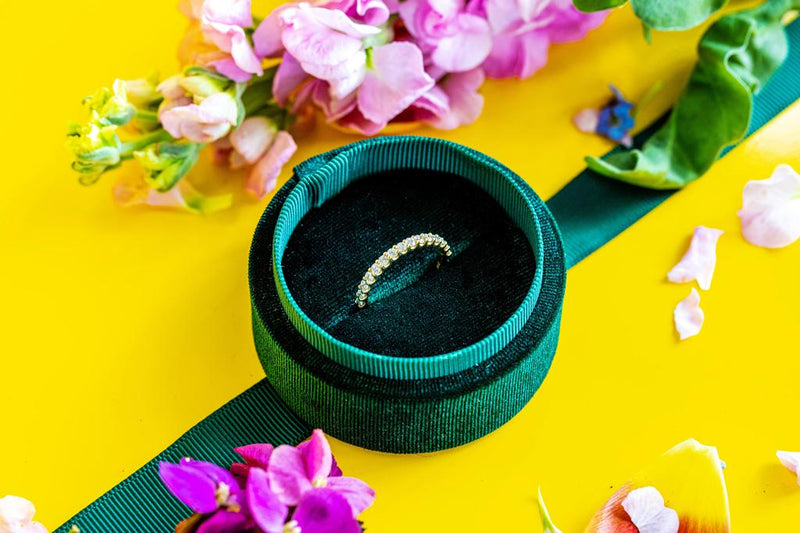 Lab Diamond Half Eternity Band in 18ct yellow gold